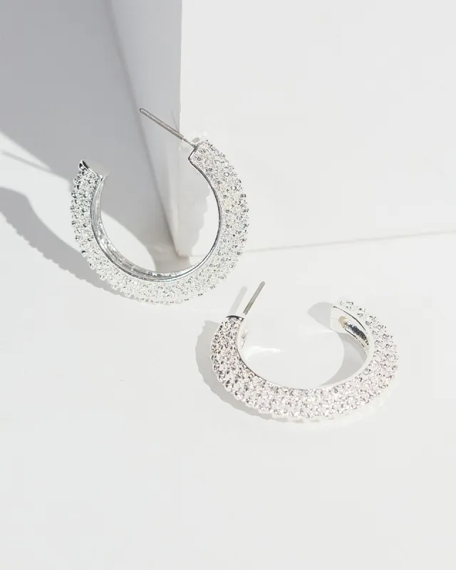 Silver Textured Hoop Earrings sold by Collete Hayman