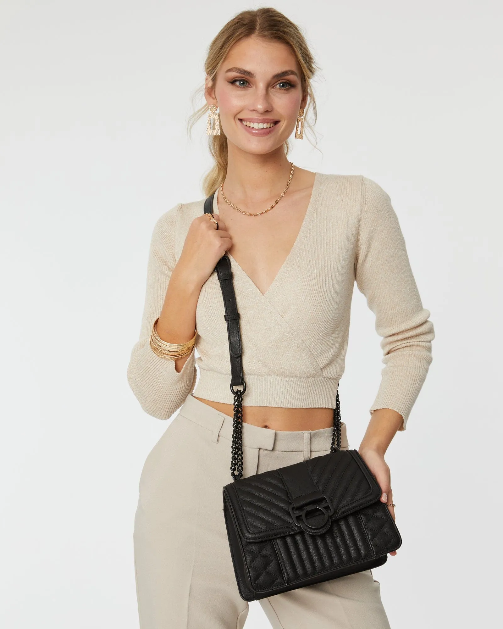 Black Rachel Quilted Crossbody Bag sold by Collete Hayman product image thumbnail 2