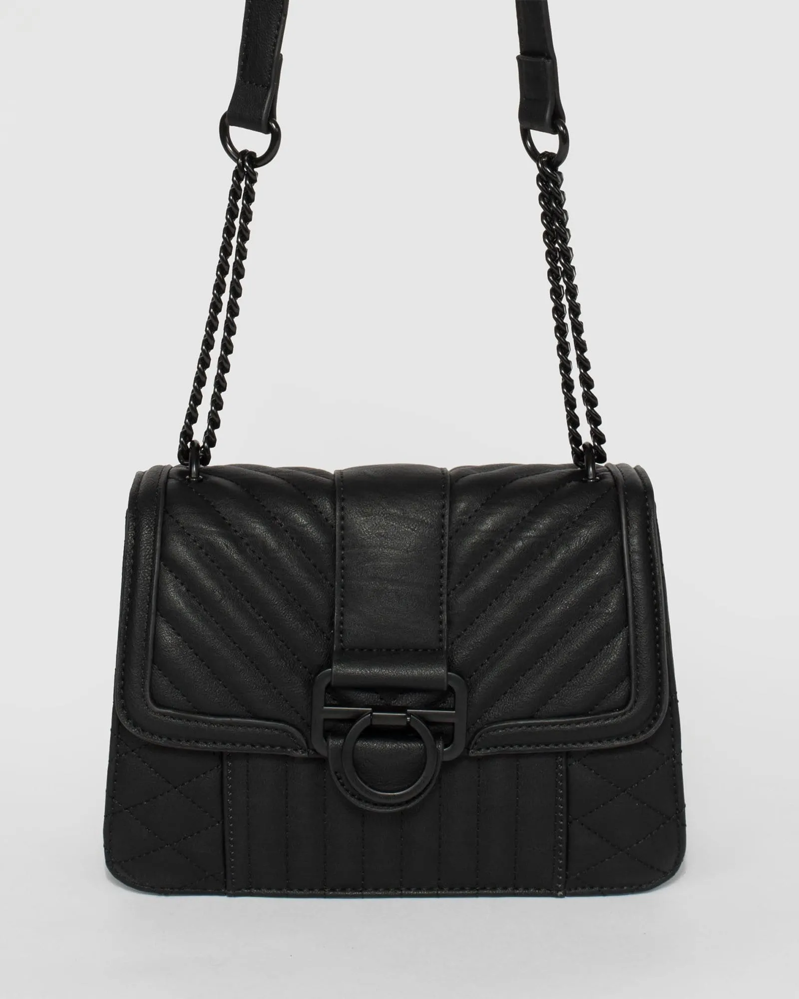 Black Rachel Quilted Crossbody Bag sold by Collete Hayman