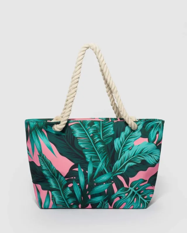Multi Colour Palm Large Summer Beach Bag sold by Collete Hayman