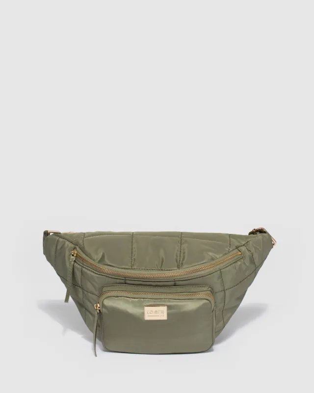 Khaki Madison Nylon Bumbag sold by Collete Hayman