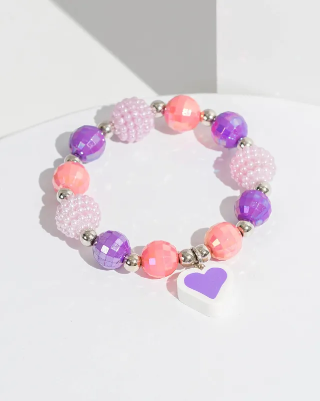 Multi Colour Beaded Heart Bracelet sold by Collete Hayman
