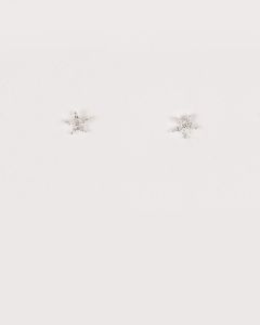 White Gold Plated Cubic Zirconia Flower Stud Earrings sold by Collete Hayman