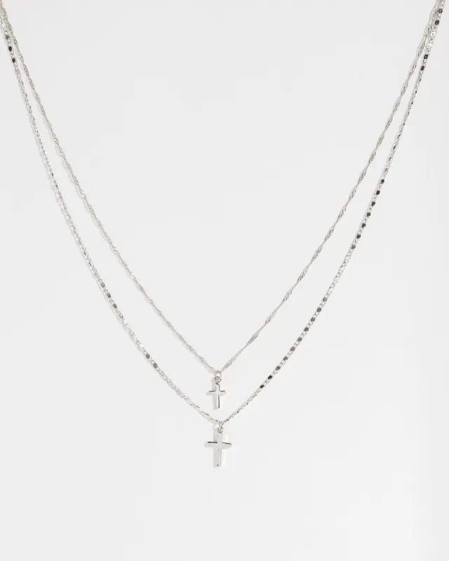 Silver Cross Detail Necklace Pack sold by Collete Hayman