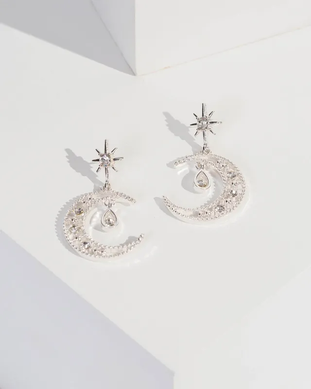 Crystal Moon And Star Drop Earrings sold by Collete Hayman