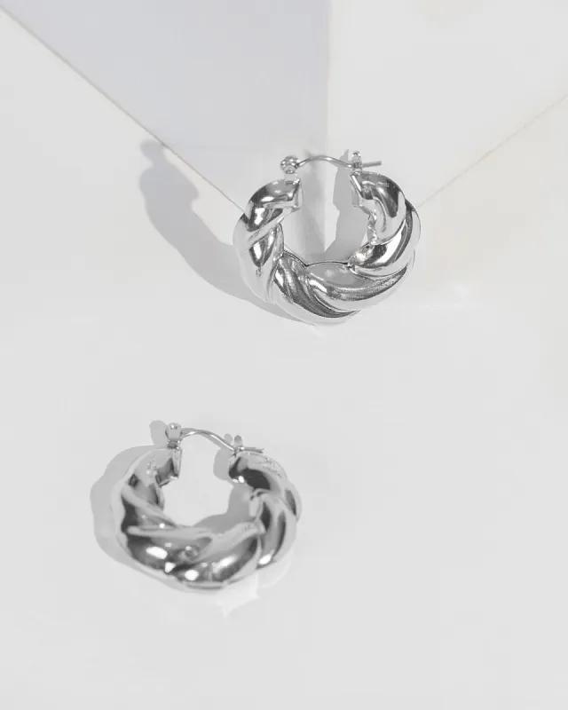 Silver Molten Metal Hoop Earrings sold by Collete Hayman