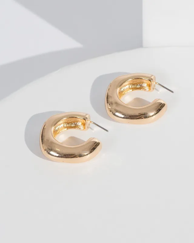 Gold Open Metal Hoop Earrings sold by Collete Hayman