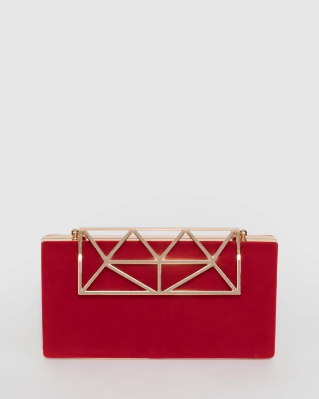 Red Gloria Evening Clutch Bag sold by Collete Hayman