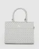 Stef Grey Monogram Mini Tote Bag sold by Collete Hayman