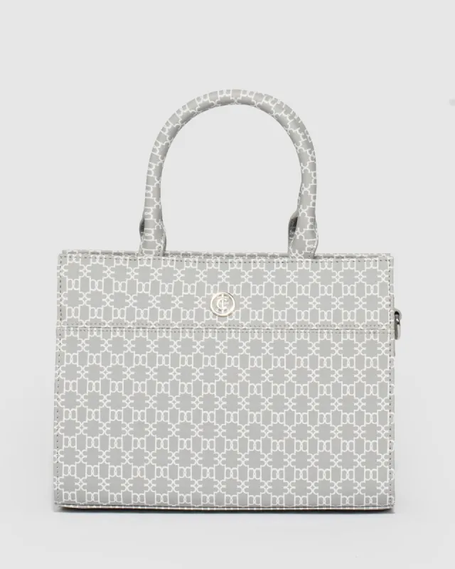 Stef Grey Monogram Mini Tote Bag sold by Collete Hayman