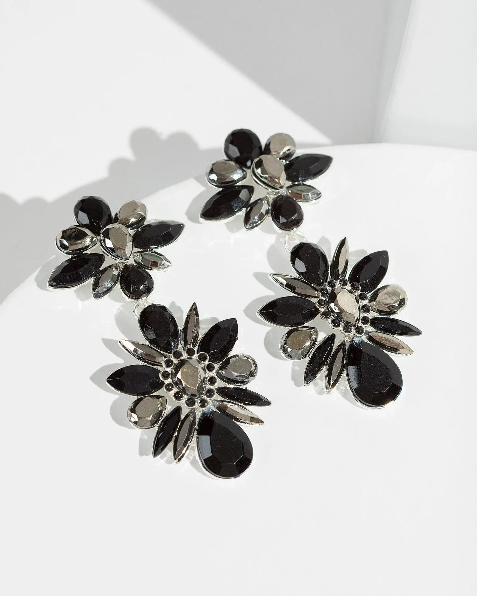 Black Crystal Cluster Earrings sold by Collete Hayman