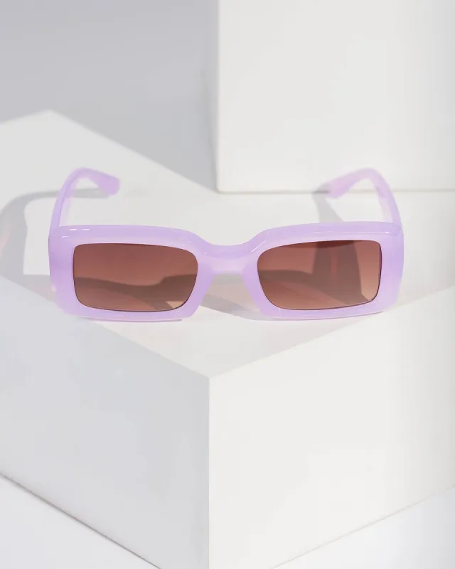 Purple Rectangle Coloured Sunglasses sold by Collete Hayman