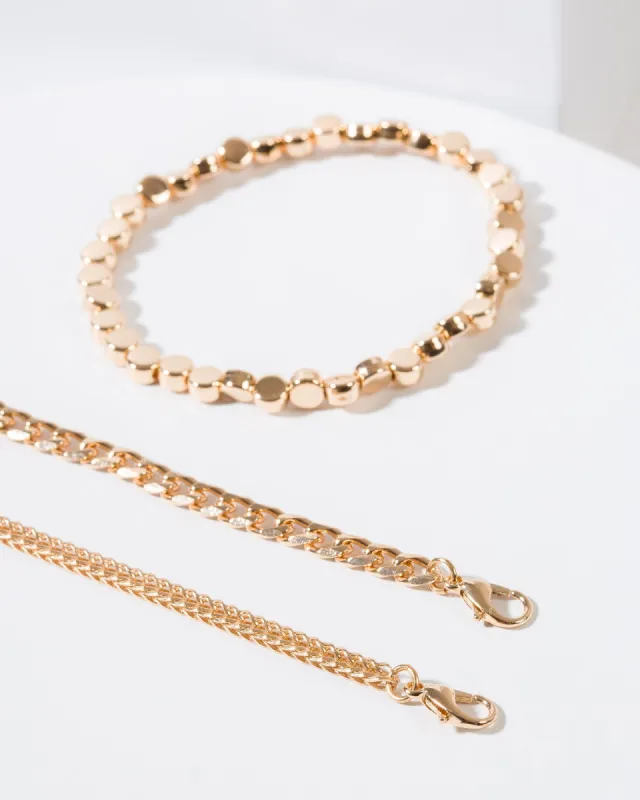 Gold 3 Pack Chain Bracelet sold by Collete Hayman