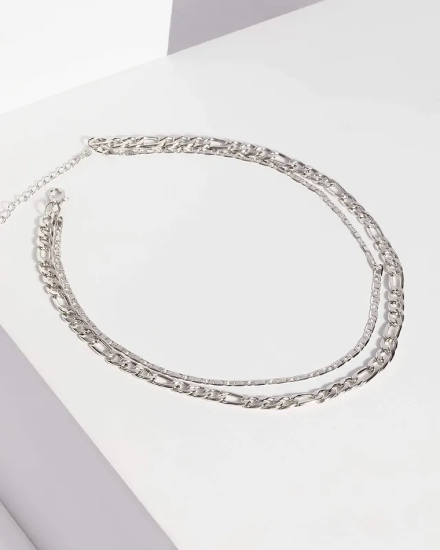 Silver Double Layered Chain Necklace sold by Collete Hayman