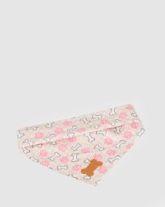 Pink Paw & Bone Print Pet Bandana sold by Collete Hayman