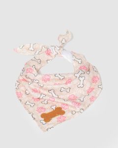 Pink Paw & Bone Print Pet Bandana sold by Collete Hayman