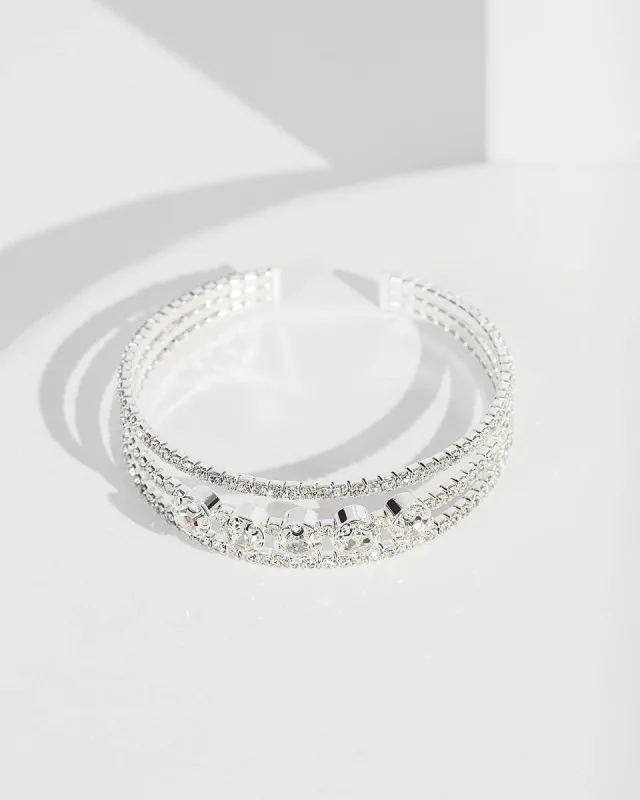 Silver Crystal Cuff Bracelet sold by Collete Hayman
