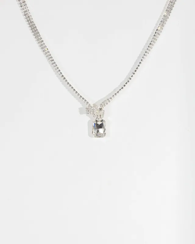 Silver Crystal Pendant Necklace sold by Collete Hayman
