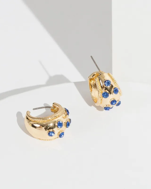 Blue Crystal Hoop Earrings sold by Collete Hayman