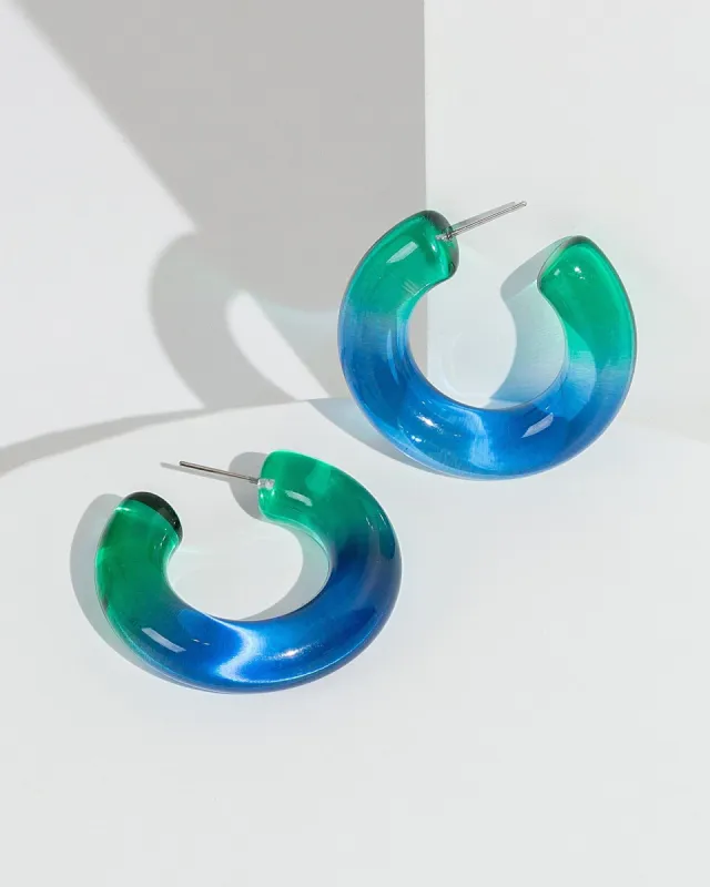 Blue Ombre Hoop Earrings sold by Collete Hayman