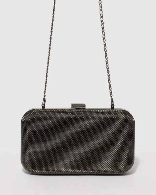 Gunmetal Melissa Hardcase Clutch Bag sold by Collete Hayman