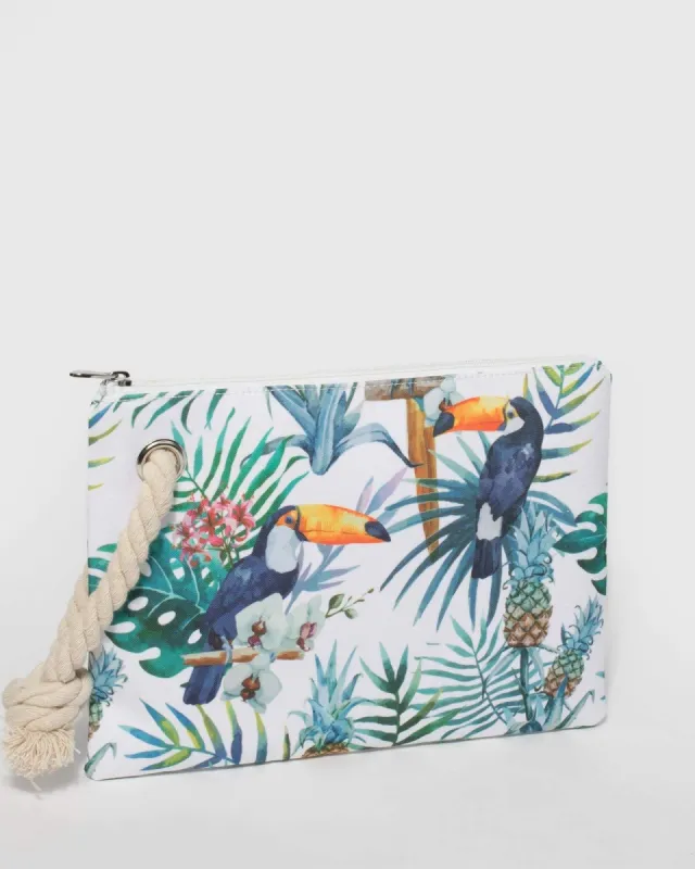 Multi Colour Tropical Summer Beach Pouch sold by Collete Hayman
