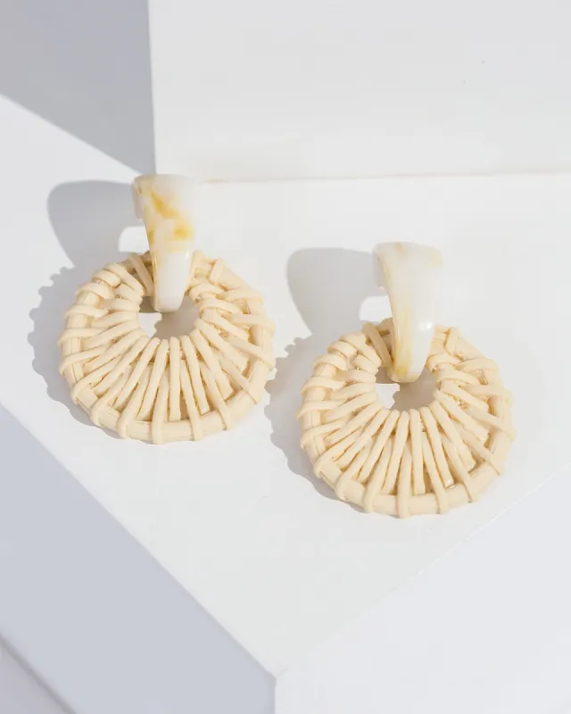 Ivory Woven Loop Drop Earrings sold by Collete Hayman
