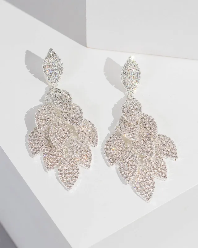 Crystal Pave Leaf Tassel Earrings sold by Collete Hayman
