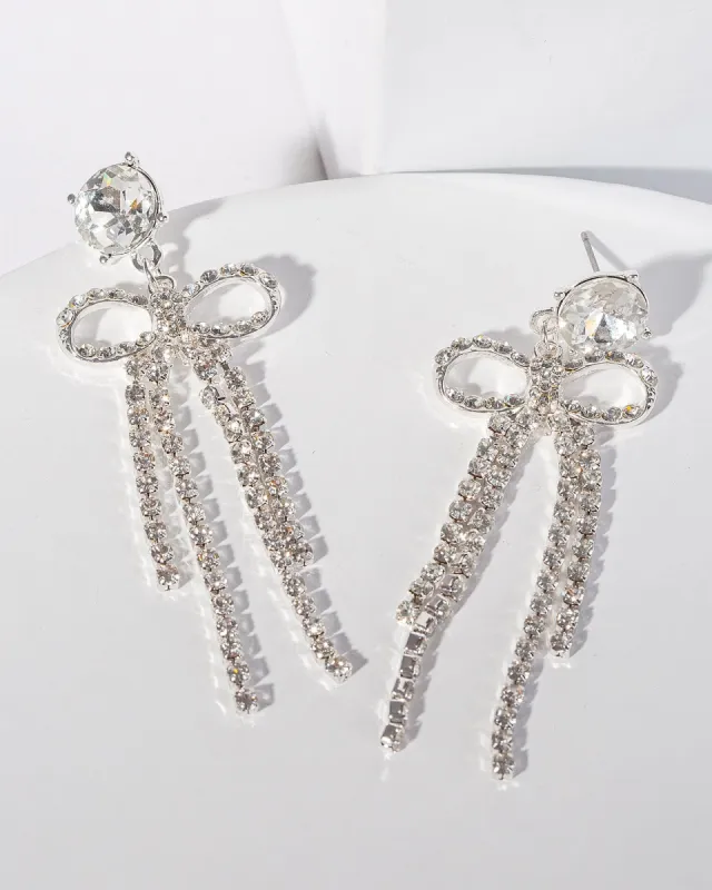Crystal Elegant Statement Bow Earrings sold by Collete Hayman