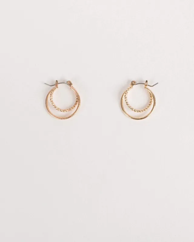 Gold Gine Double Loop Hoop Earrings sold by Collete Hayman