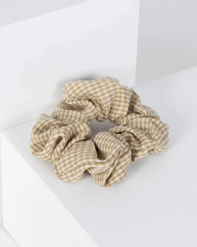 Tan Gingham Scrunchie sold by Collete Hayman