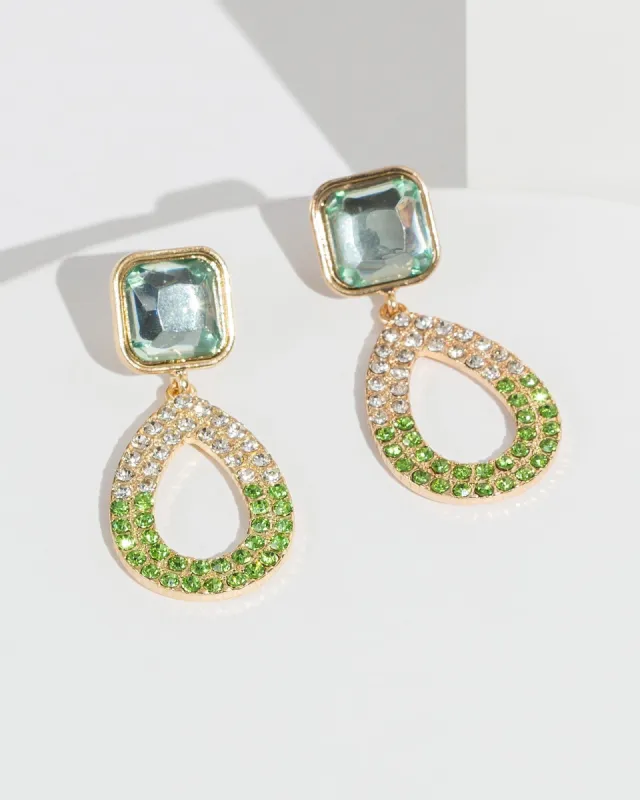 Green Crystal Drop Earrings sold by Collete Hayman