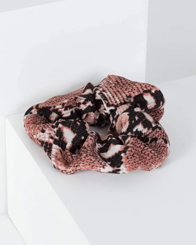 Pink Snake Print Detail Scrunchie sold by Collete Hayman