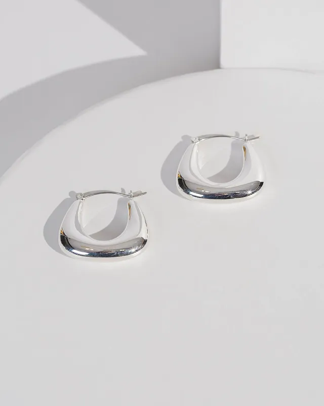 Silver Puffy Rounded Hoop Earrings sold by Collete Hayman