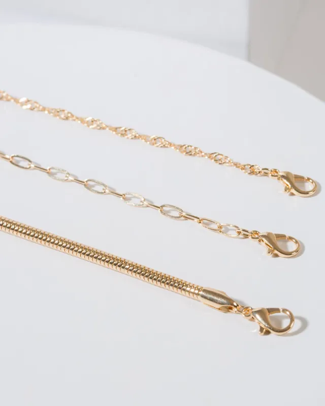 Gold Triple Layered Chain Bracelet sold by Collete Hayman