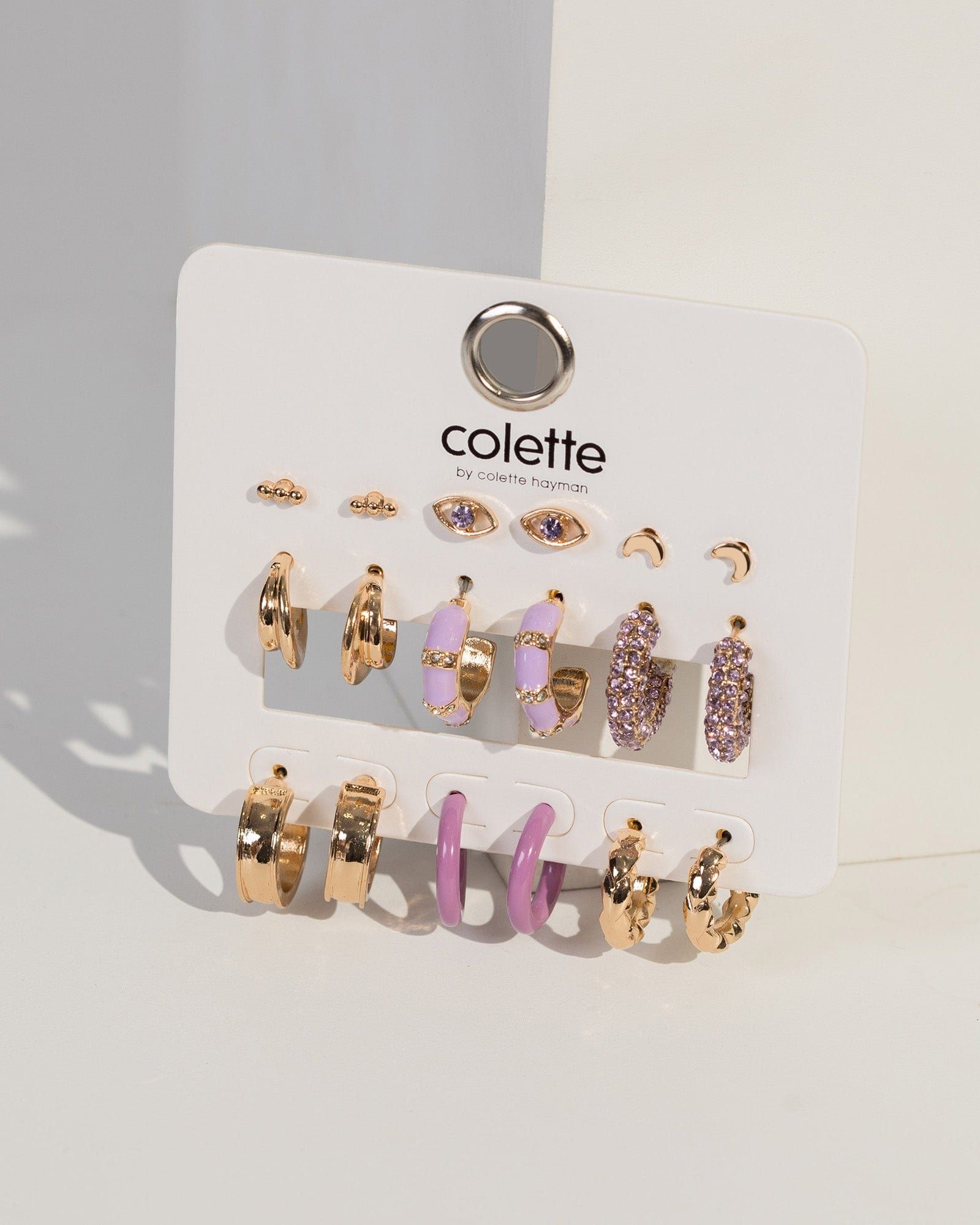 Purple Crystal Earring Pack sold by Collete Hayman