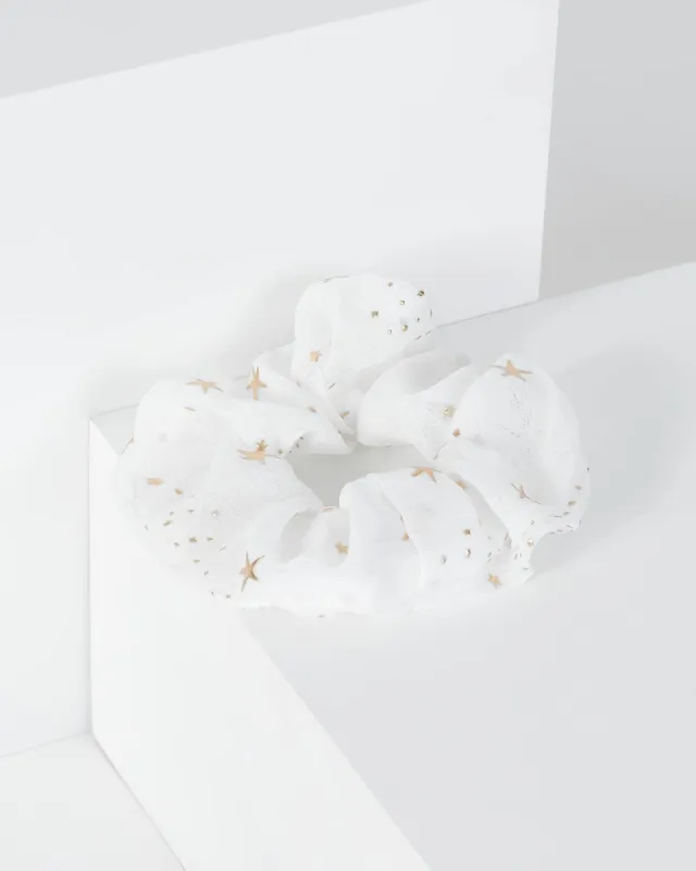 White Starry Scrunchie sold by Collete Hayman