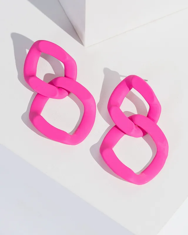 Pink Double Link Drop Earrings sold by Collete Hayman