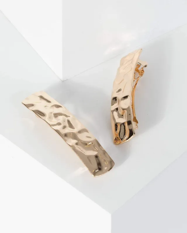 Gold 2 Pack Textured Long Hair Clip sold by Collete Hayman