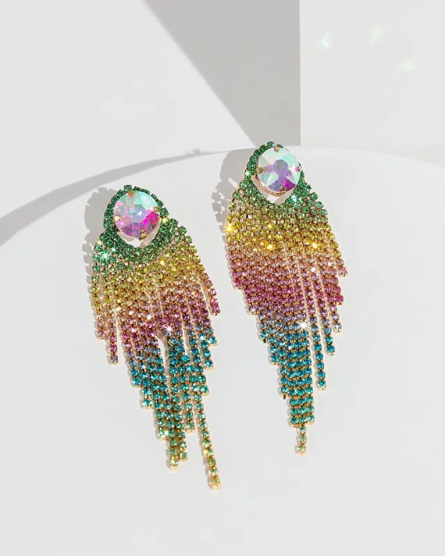 Multi Colour Crystal Drop Earrings sold by Collete Hayman