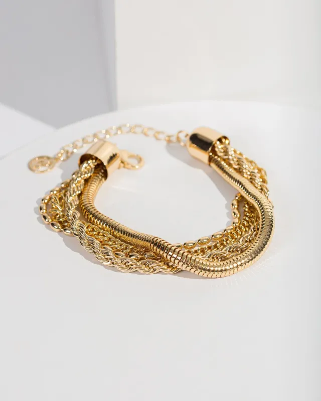 Gold Multi Chain Bracelet sold by Collete Hayman