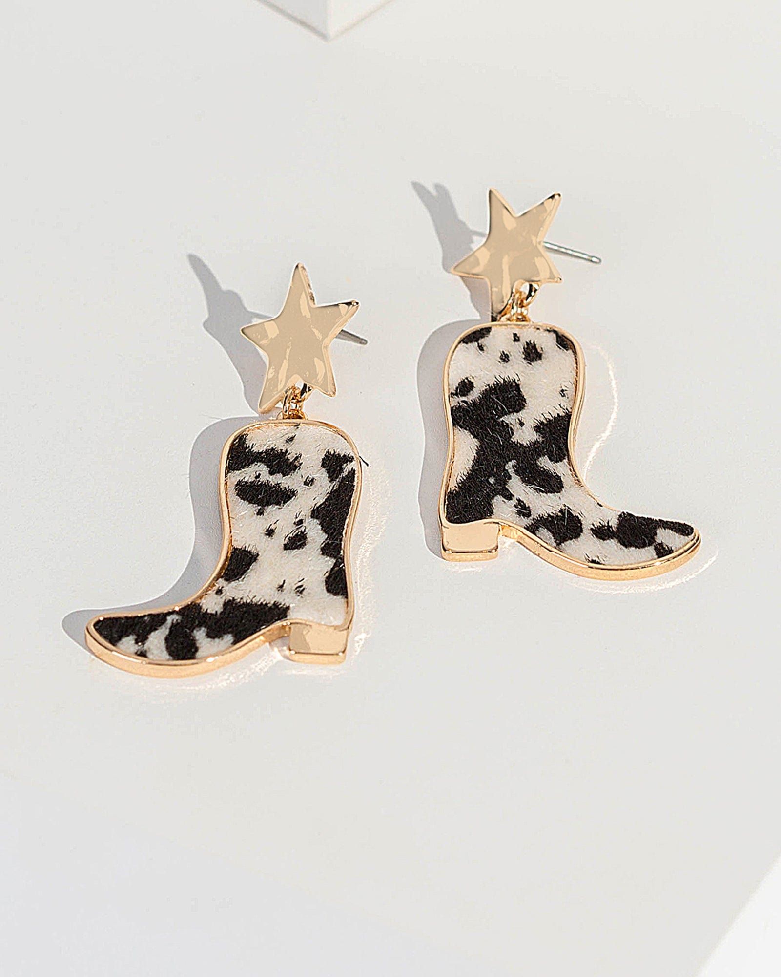 Black Star Cowgirl Boot Earrings sold by Collete Hayman