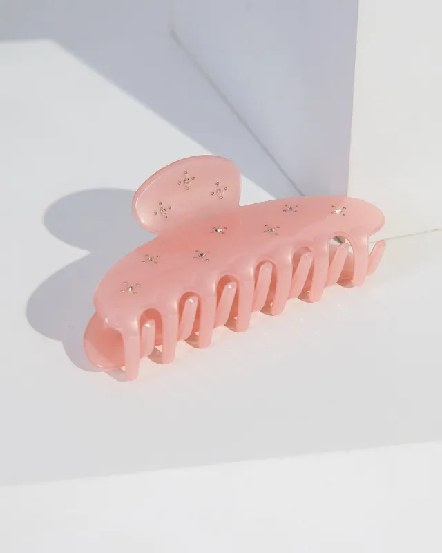 Pink Small Crystal Detail Round Claw Clip sold by Collete Hayman