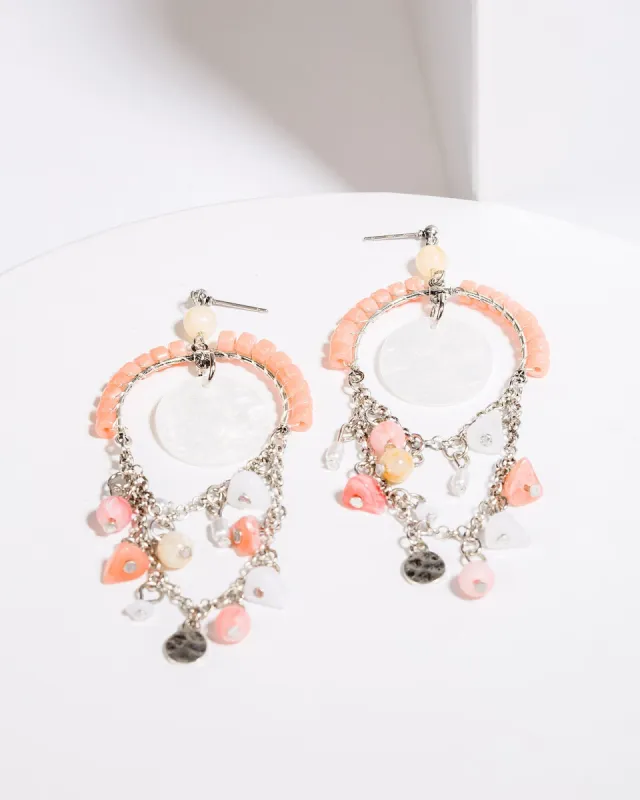 Pink Beaded Drapped Tassel Earrings sold by Collete Hayman