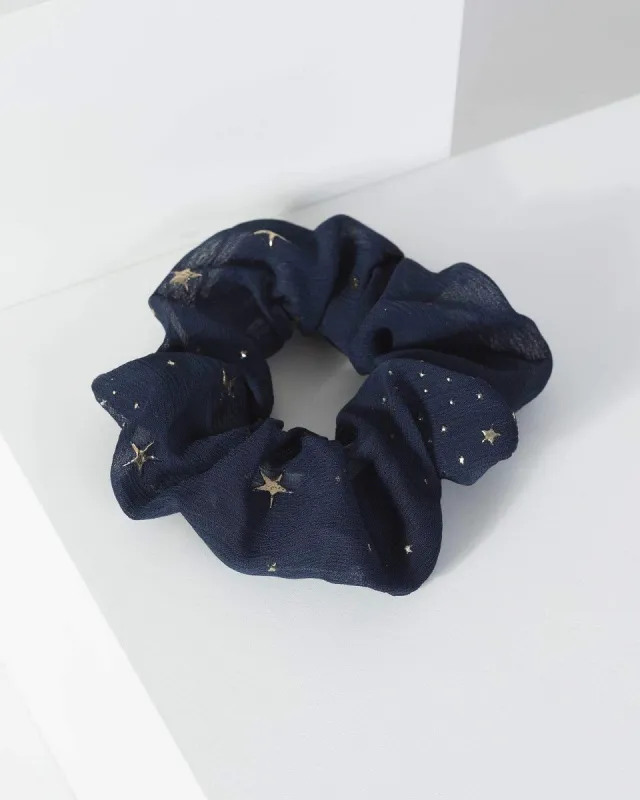Navy Blue Starry Scrunchie sold by Collete Hayman