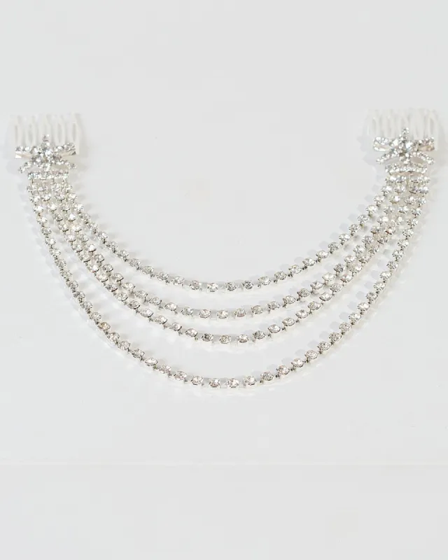 Crystal Crystal Detail Double Hair Comb sold by Collete Hayman