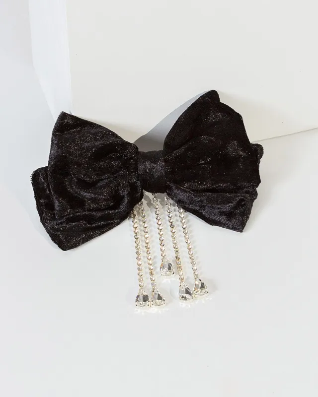 Black Bow And Crystal Detail Hair Clip sold by Collete Hayman