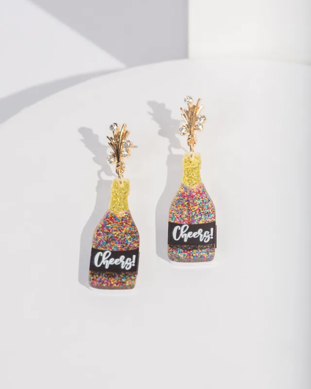 Pink Cheers Popping Champagne Earrings sold by Collete Hayman