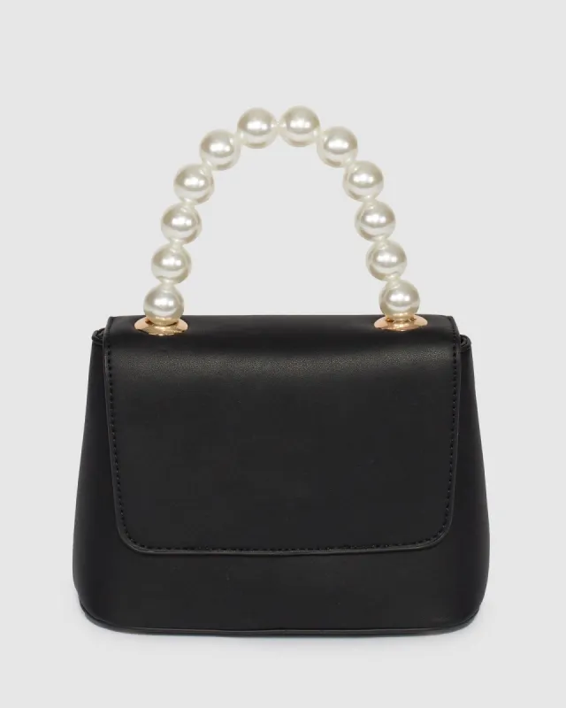 Black Ashy Pearl Handle Mini Bag sold by Collete Hayman
