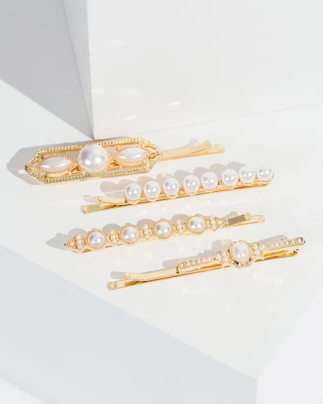 Pearl 4 Pack Vintage Style Hair Slides sold by Collete Hayman